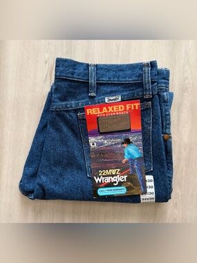 Vintage Wrangler 22MWZ Relaxed Denim Jeans Deadstock 34x30 Made In USA